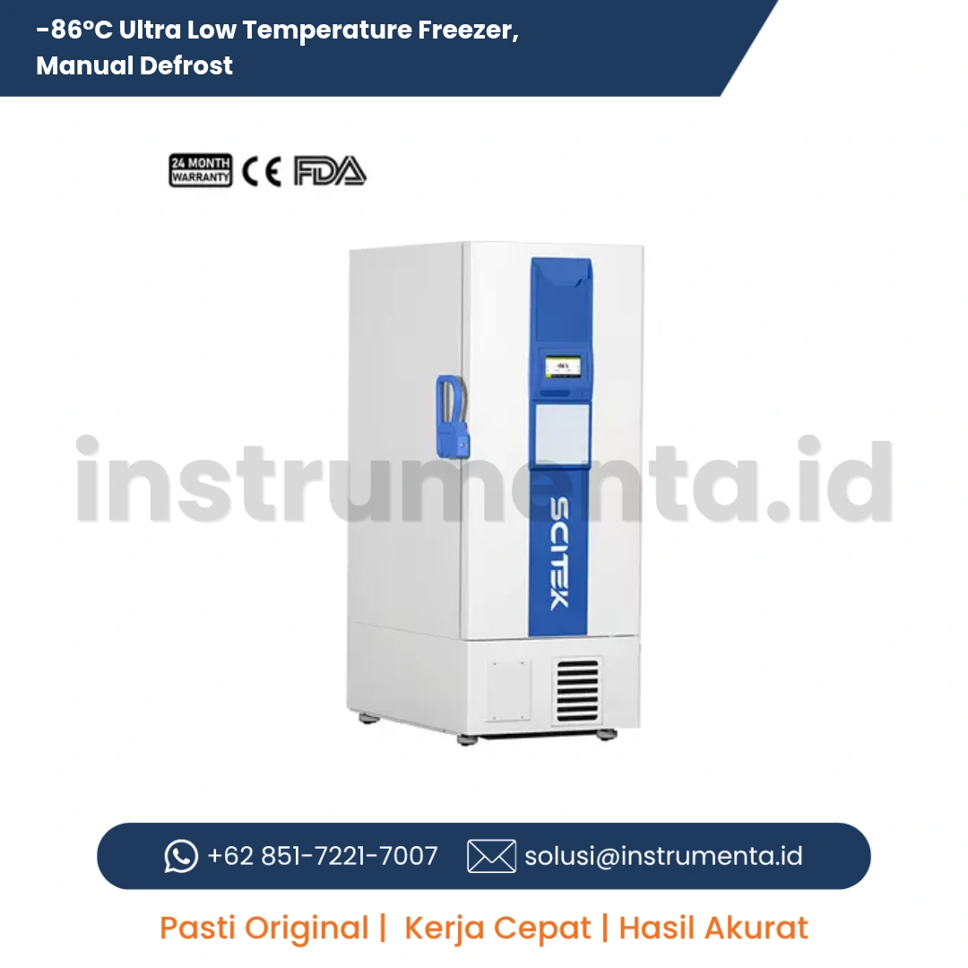 Ultra Low Temperature Freezer Scitek -86 Derajat Celcius Manual Defrost Lemari Pembeku Laboratorium Vertikal Kriogenik ULT Freezer Presisi